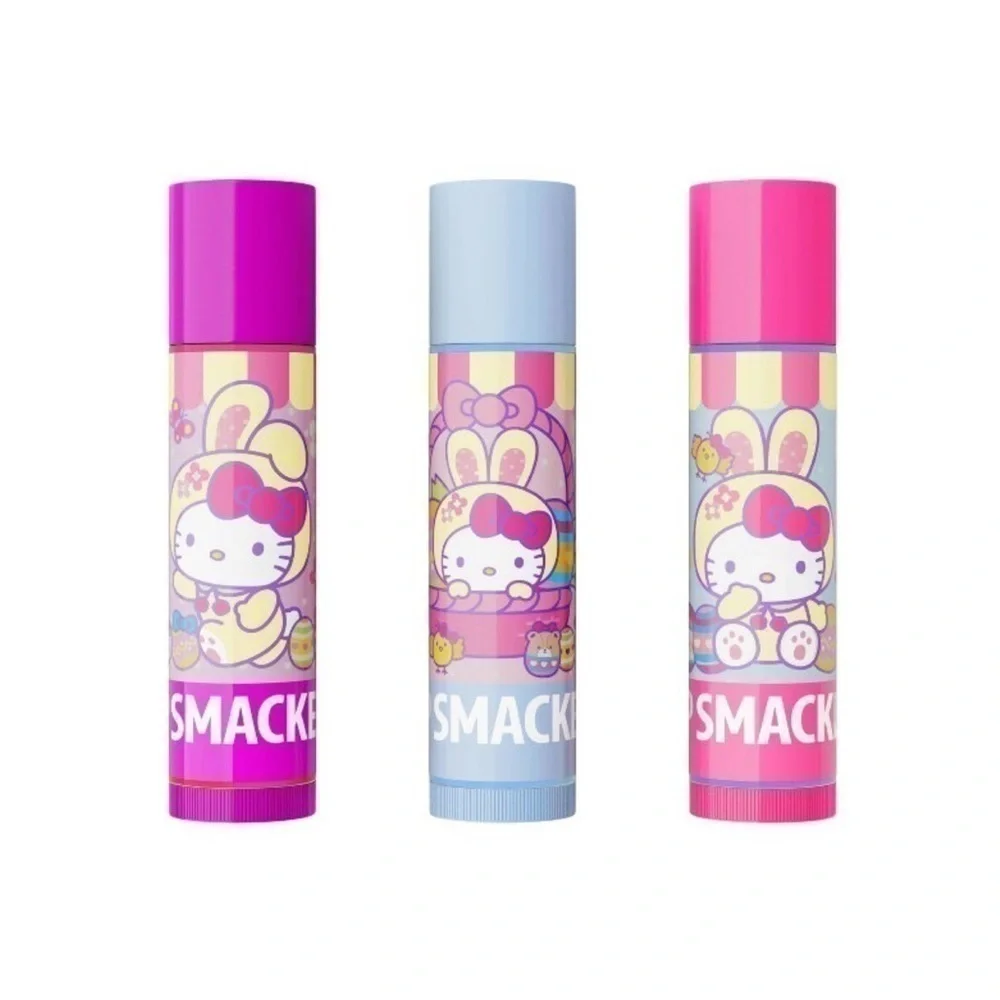 Limited Hello Kitty Easter Basket Egg Lip Smacker Balm Trio Springtime lip gloss